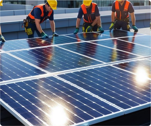 Commercial solar installation
